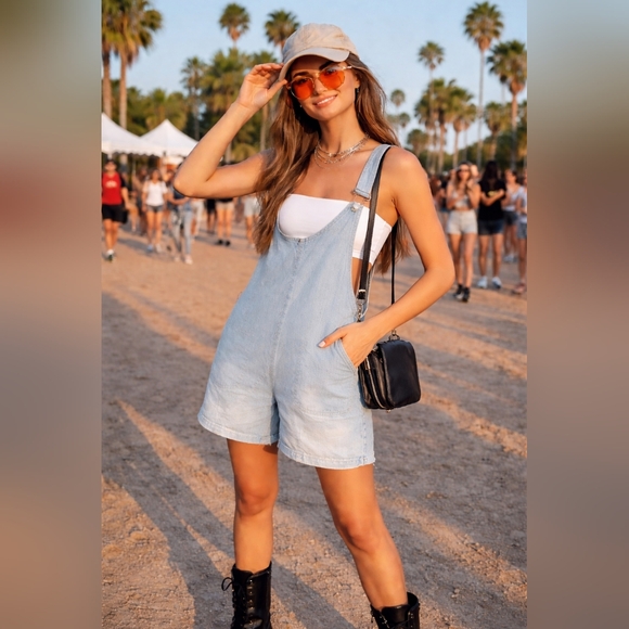 Chartou Denim - ✨ Chartou Collection Denim Romper | Adjustable Strap | Light Wash | Size M | NWT